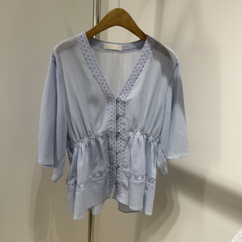 ART IS OVER直郵韓國代購㊣女裝新品25春夏休閑襯衫蕾絲衫ART IS OVER襯衫/蕾絲衫