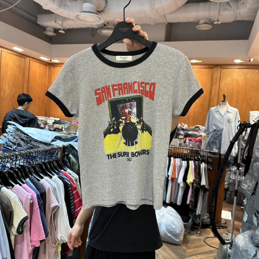 GARMENT-P直郵韓國代購㊣女裝新款人氣25春夏時尚推薦熱賣T恤GARMENTT恤圖色2