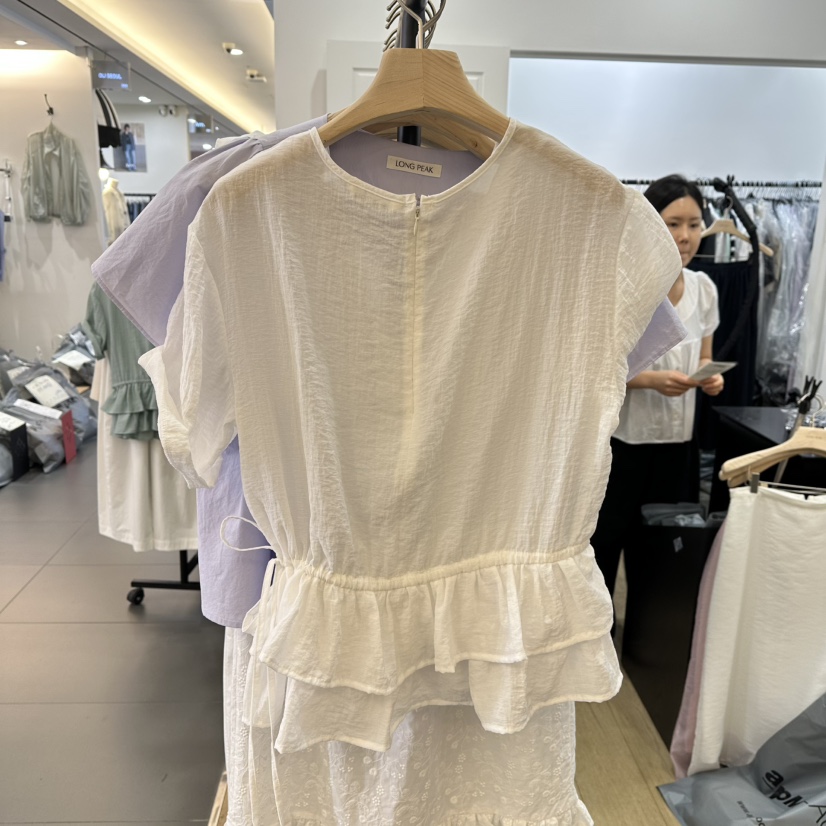 LONG PEAK直郵韓國代購㊣女裝新品25春夏熱賣時尚襯衫蕾絲衫LONG PEAK襯衫/蕾絲衫