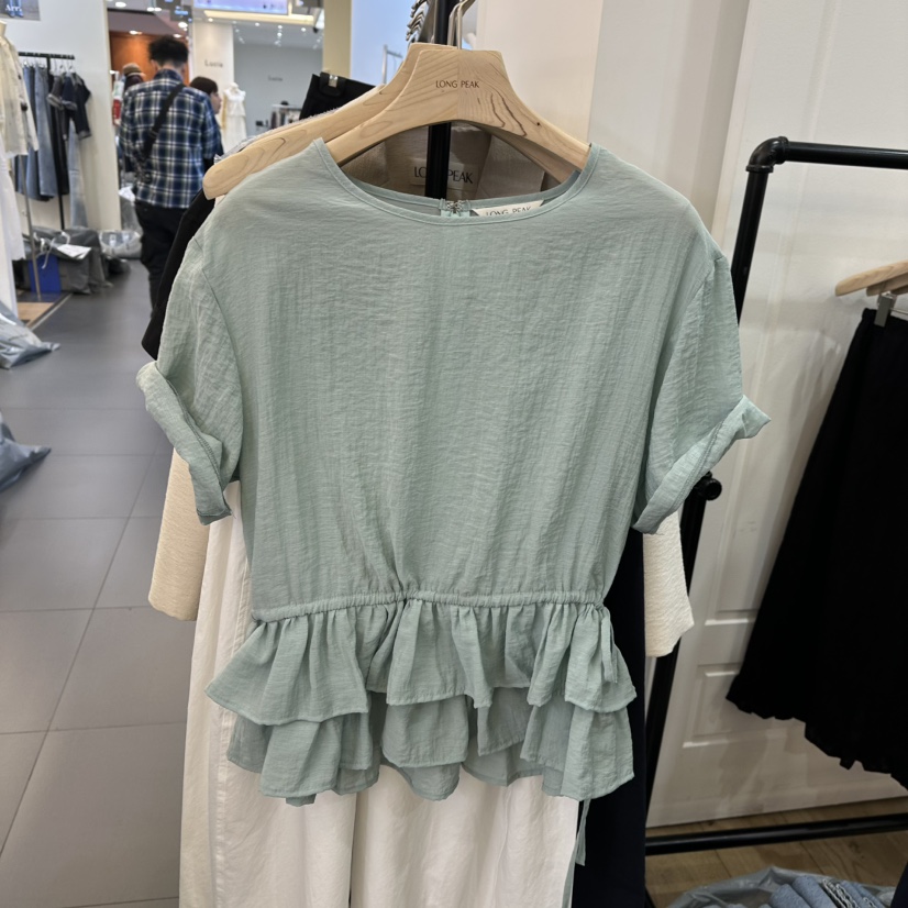 LONG PEAK直郵韓國代購㊣女裝新品25春夏熱賣時尚襯衫蕾絲衫LONG PEAK襯衫/蕾絲衫圖色3