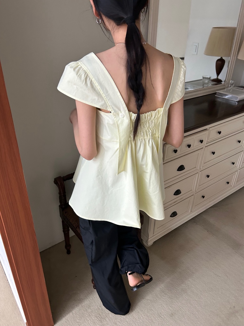 ME MO韓國㊣直郵東大門代購女裝新品時尚人氣25春夏襯衫蕾絲衫ME MO襯衫/蕾絲衫