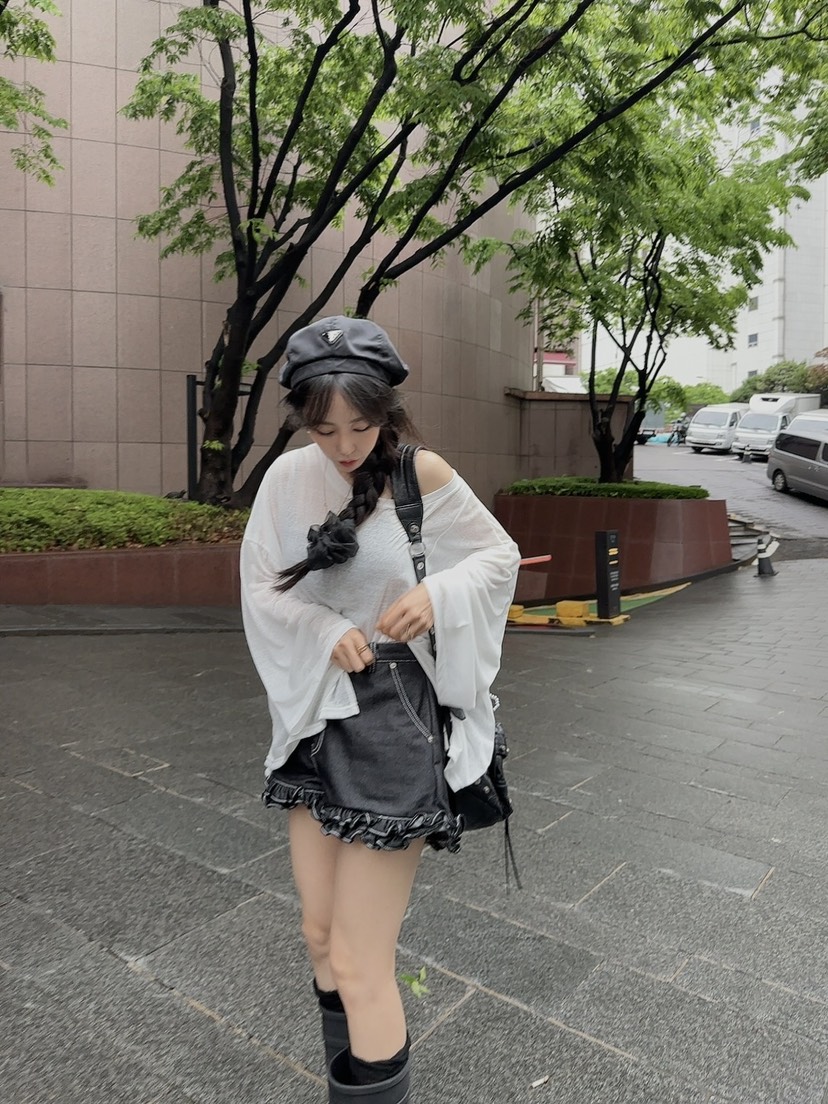 PALETTE-Q韓國代購女裝新款推薦人氣休閑真品職業短褲荷葉邊PALETTE短褲