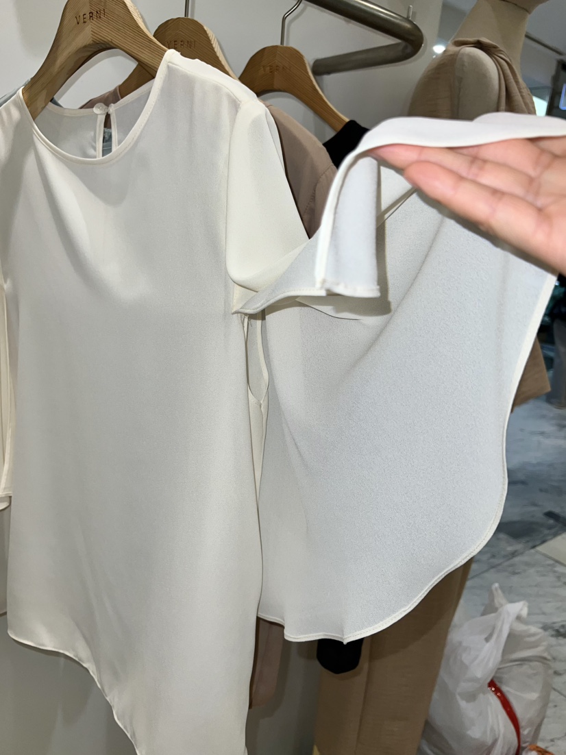 VERNI東大門實拍女士新品休閑25春夏人氣時尚襯衫蕾絲衫斗篷VERNI襯衫/蕾絲衫