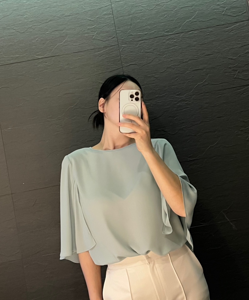 VERNI東大門實拍女士新品休閑25春夏人氣時尚襯衫蕾絲衫斗篷VERNI襯衫/蕾絲衫