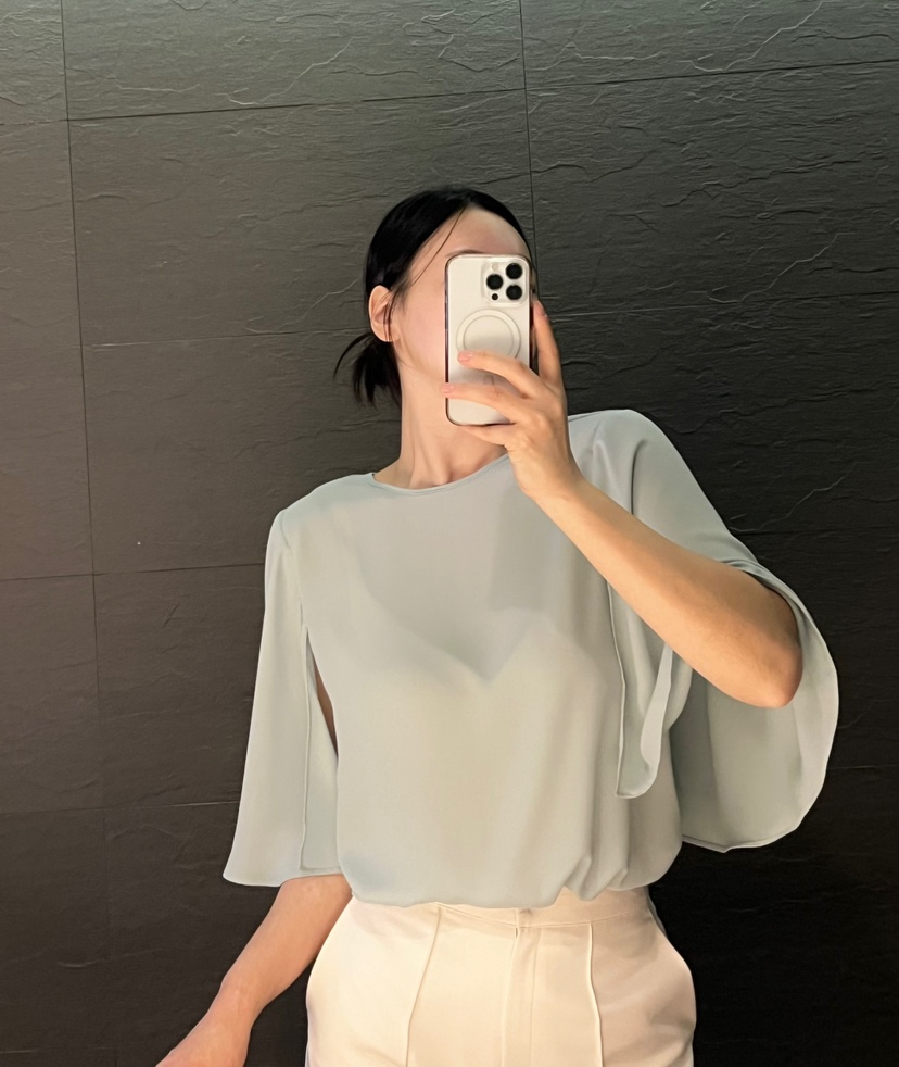 VERNI東大門實拍女士新品休閑25春夏人氣時尚襯衫蕾絲衫斗篷VERNI襯衫/蕾絲衫