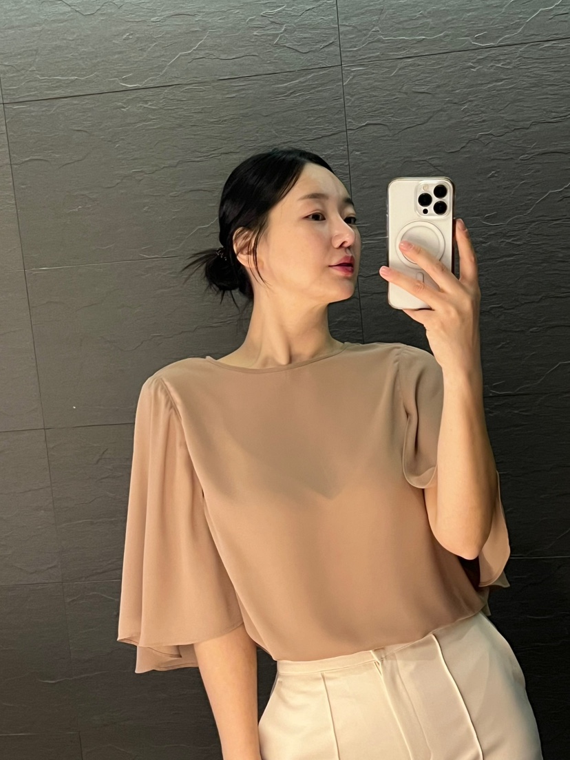 VERNI東大門實拍女士新品休閑25春夏人氣時尚襯衫蕾絲衫斗篷VERNI襯衫/蕾絲衫