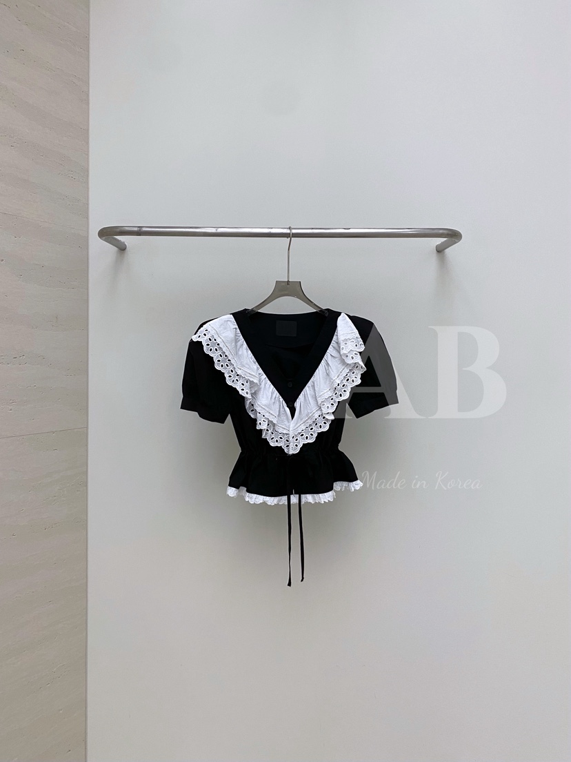 AB韓國代購女裝新款25春夏時尚職業休閑熱賣真品襯衫蕾絲衫AB襯衫/蕾絲衫圖色3