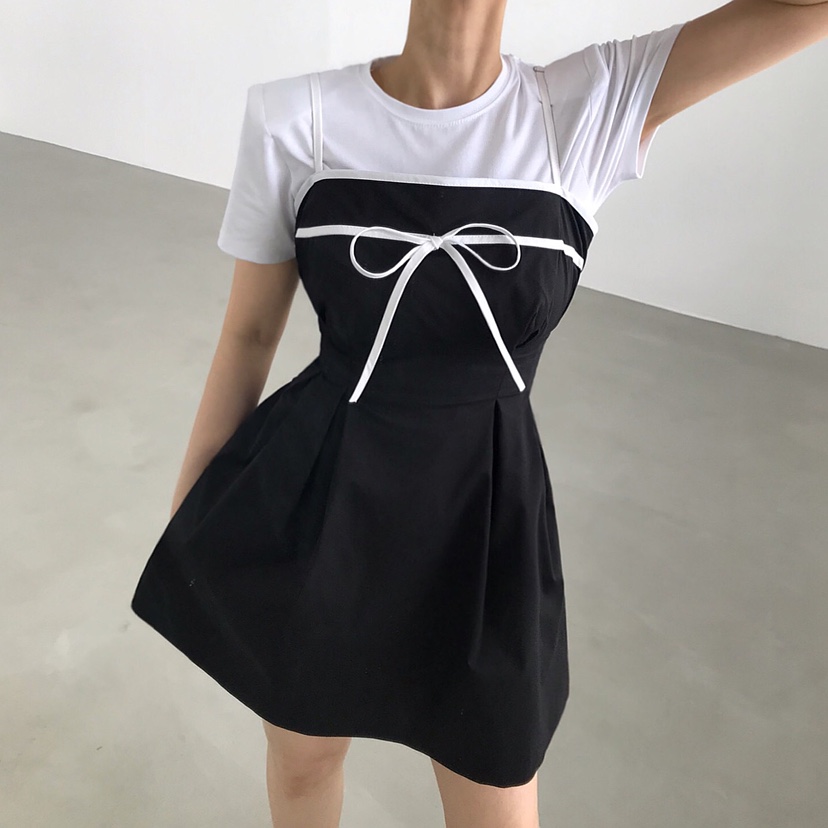 2TWO MOON東大門直郵女士新款人氣時尚推薦25春夏連衣裙蝴蝶結2TWO MOON連衣裙