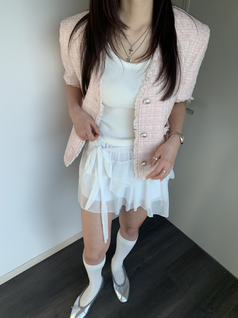 BADCALM韓國直郵女裝新款休閑職業人氣25春夏真品夾克粗花呢BADCALM夾克
