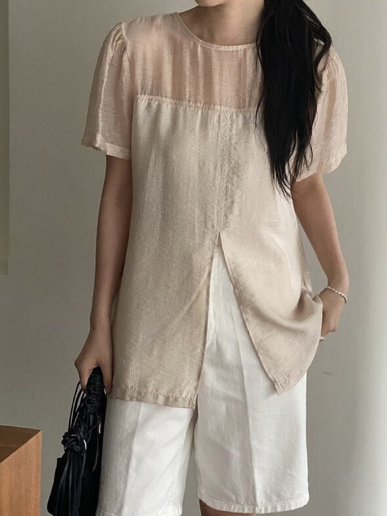 MILUI東大門代購女裝新品時尚真品職業休閑25春夏襯衫蕾絲衫MILUI襯衫/蕾絲衫圖色1