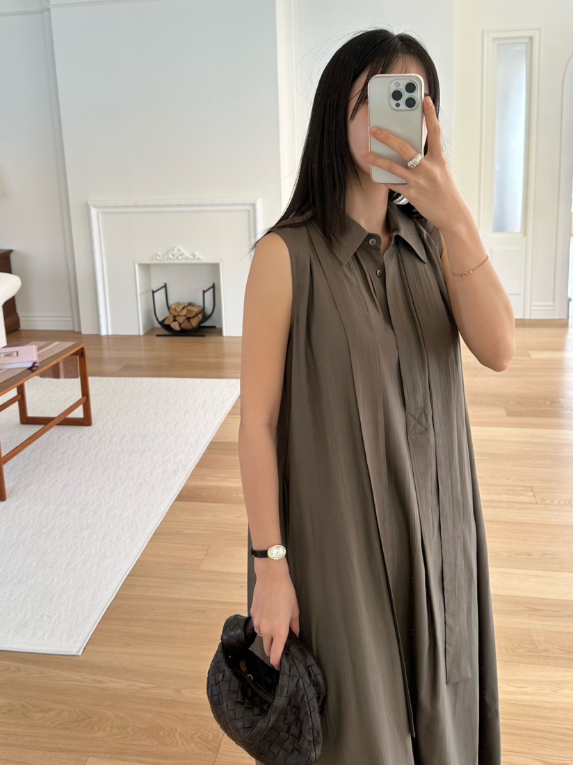 LE VASE東大門代購女士新品25春夏時尚推薦人氣連衣裙含腰帶LE VASE連衣裙