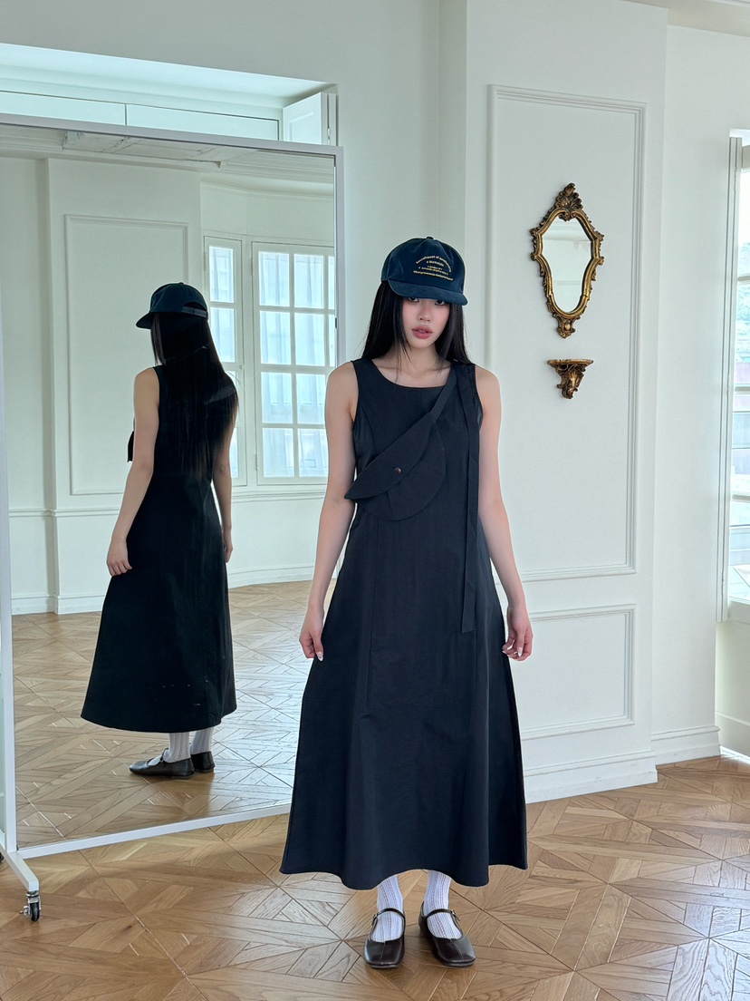 BLACK RIBBON-A韓國直郵女士新款職業25春夏時尚人氣連衣裙BLACK RIBBON-A連衣裙
