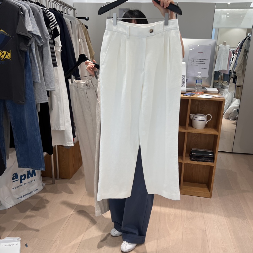 THE TARDUST韓國直郵女士新款休閑熱賣真品25春夏休閑褲亞麻THE TARDUST休閑褲