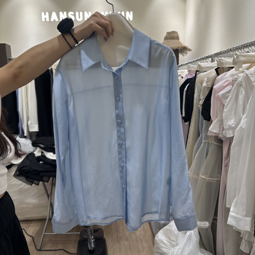 HANSUNGHYUN韓國直郵㊣女裝新品25春夏休閑熱賣推薦襯衫蕾絲衫HANSUNGHYUN襯衫/蕾絲衫圖色2