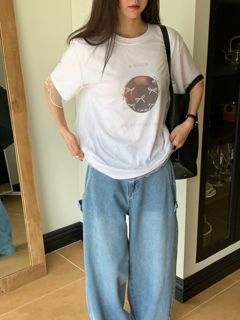 RIVER RAIN韓國㊣直郵東大門代購女裝新品熱賣休閑25春夏T恤RIVER RAINT恤