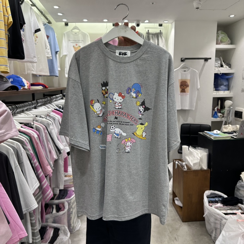 EVE直郵韓國代購㊣女裝新品熱賣休閑25春夏推薦時尚人氣T恤EVET恤圖色2