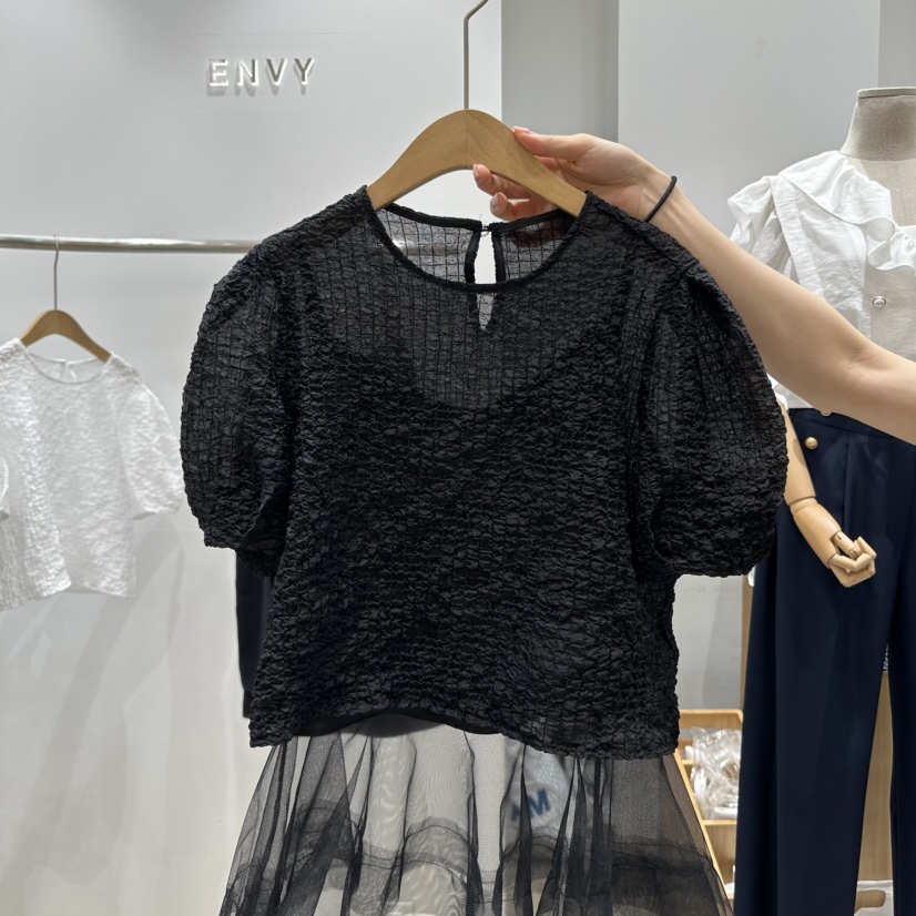 ENVY東大門代購女士新品人氣25春夏真品時尚職業襯衫蕾絲衫ENVY襯衫/蕾絲衫圖色3