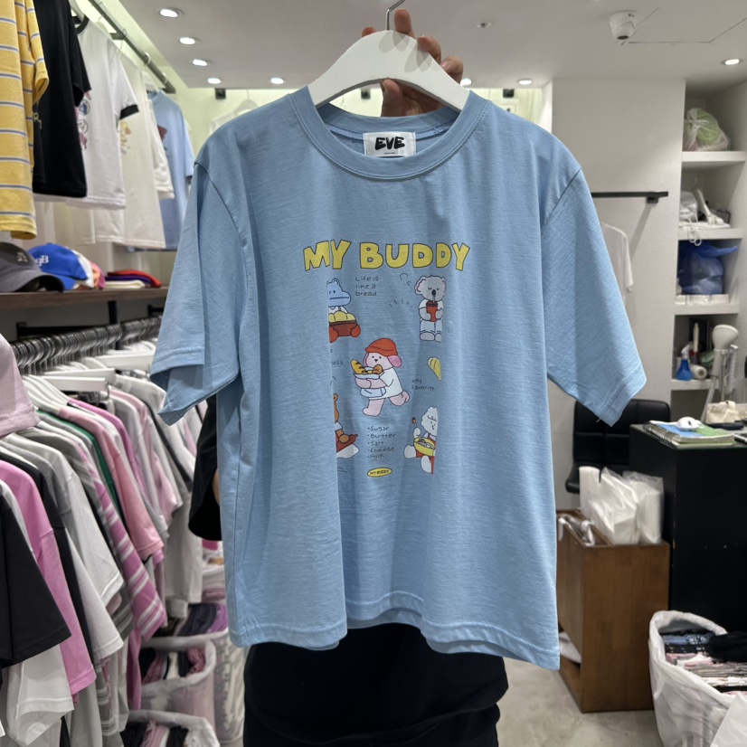 EVE東大門代購女裝新品休閑時尚職業熱賣25春夏真品推薦T恤EVET恤圖色3