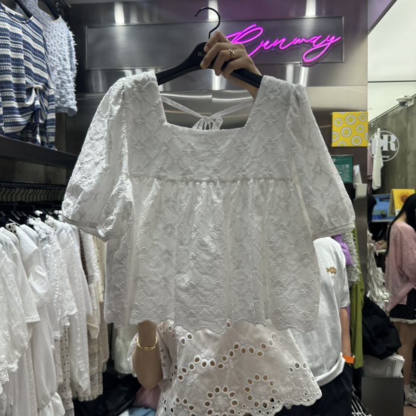 RUNWAY-런웨이東大門實拍女裝新款熱賣推薦人氣襯衫蕾絲衫RUNWAY襯衫/蕾絲衫圖色1