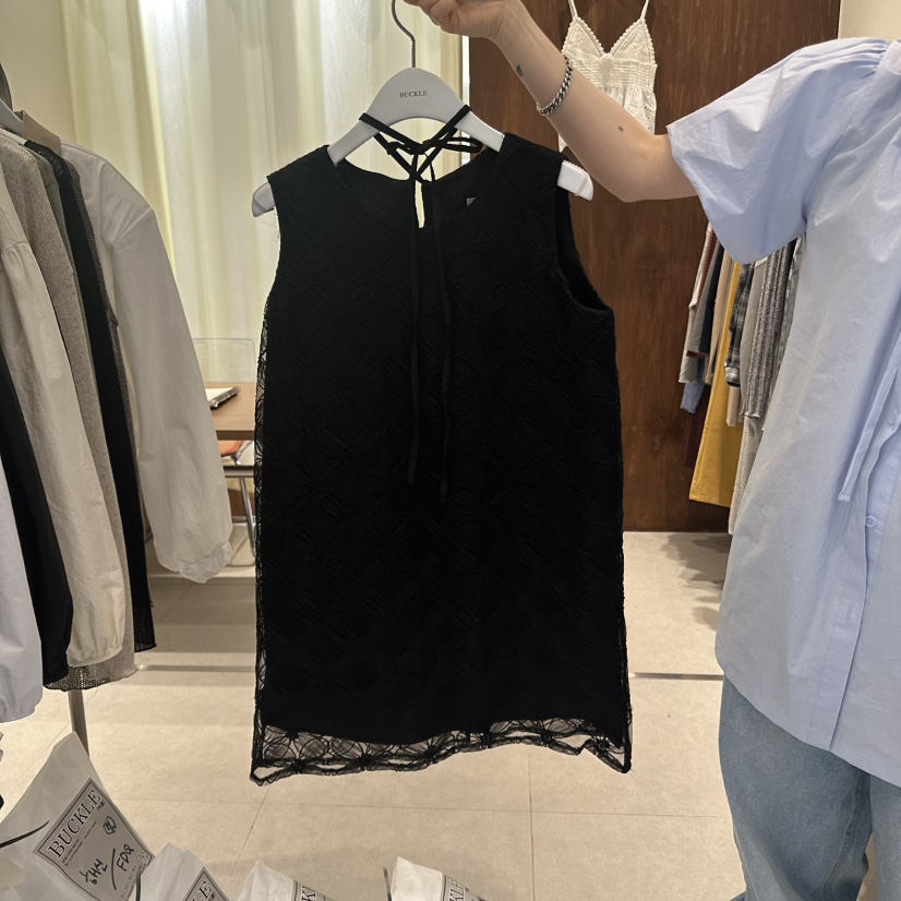 BUCKLE韓國代購女士新款真品推薦25春夏休閑職業連衣裙含腰繩BUCKLE連衣裙圖色3