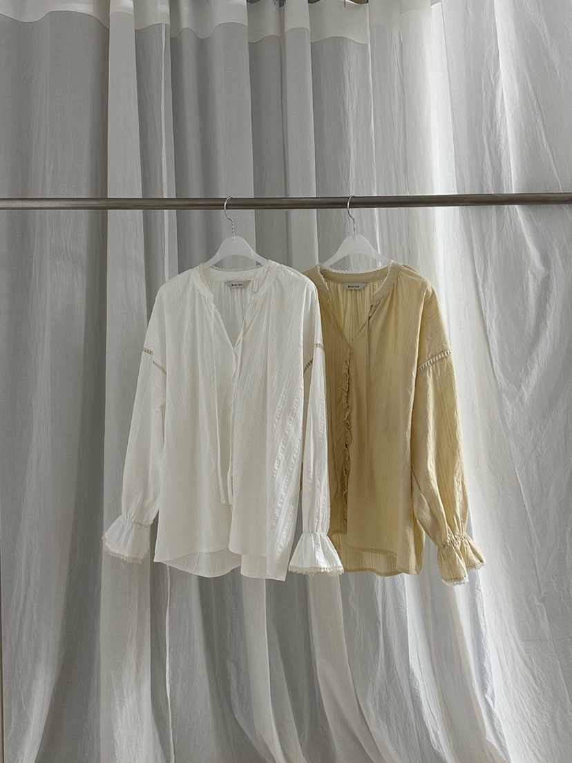 RIVER RAIN韓國直郵女士新品時尚25春夏熱賣真品襯衫蕾絲衫RIVER RAIN襯衫/蕾絲衫