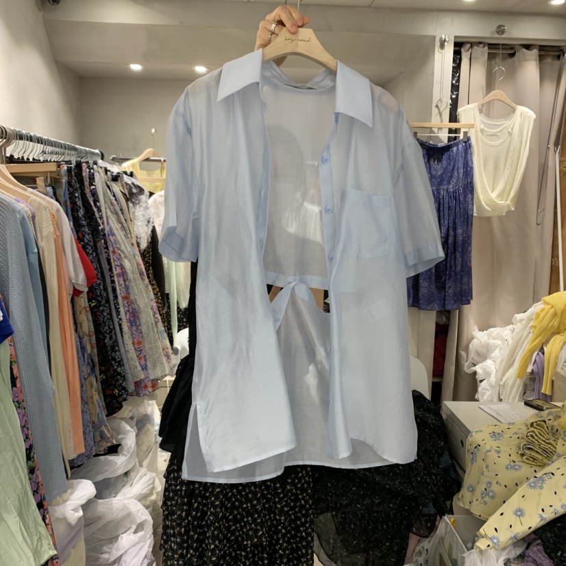 LOGROAD韓國代購女裝新品人氣時尚職業25春夏襯衫蕾絲衫天絲LOG ROAD襯衫/蕾絲衫圖色1