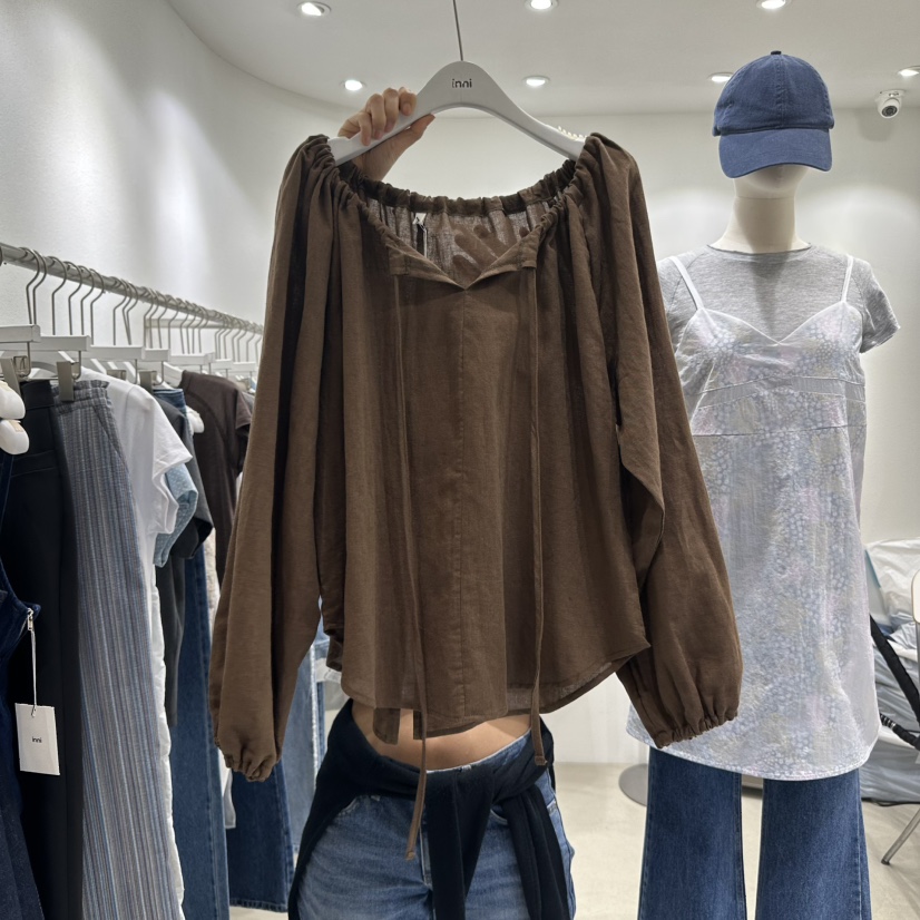 INNI東大門實拍女士新品熱賣時尚真品職業25春夏襯衫蕾絲衫inni襯衫/蕾絲衫圖色2