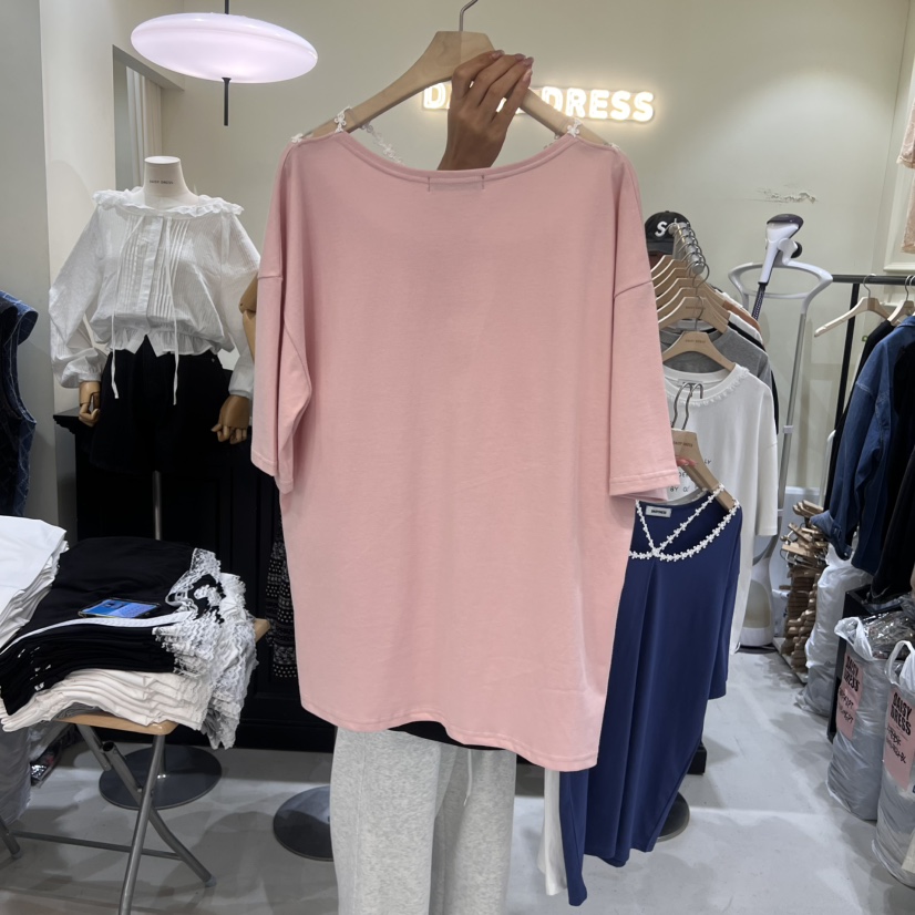 DAISY DRESS東大門直郵女士新款25春夏職業真品推薦T恤蕾絲DAISY DRESST恤