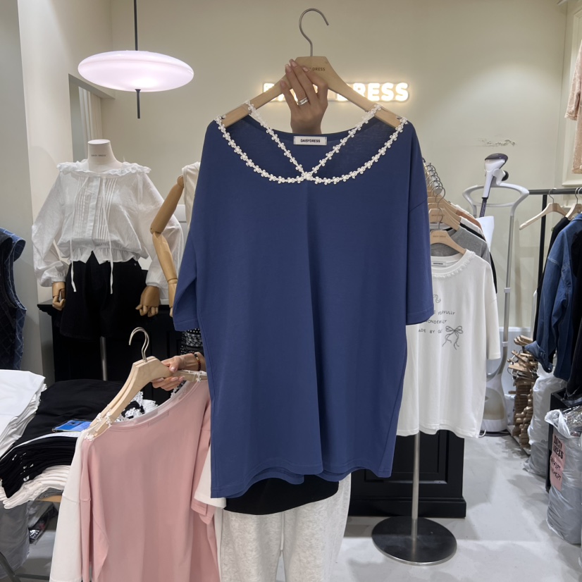 DAISY DRESS東大門直郵女士新款25春夏職業真品推薦T恤蕾絲DAISY DRESST恤圖色3