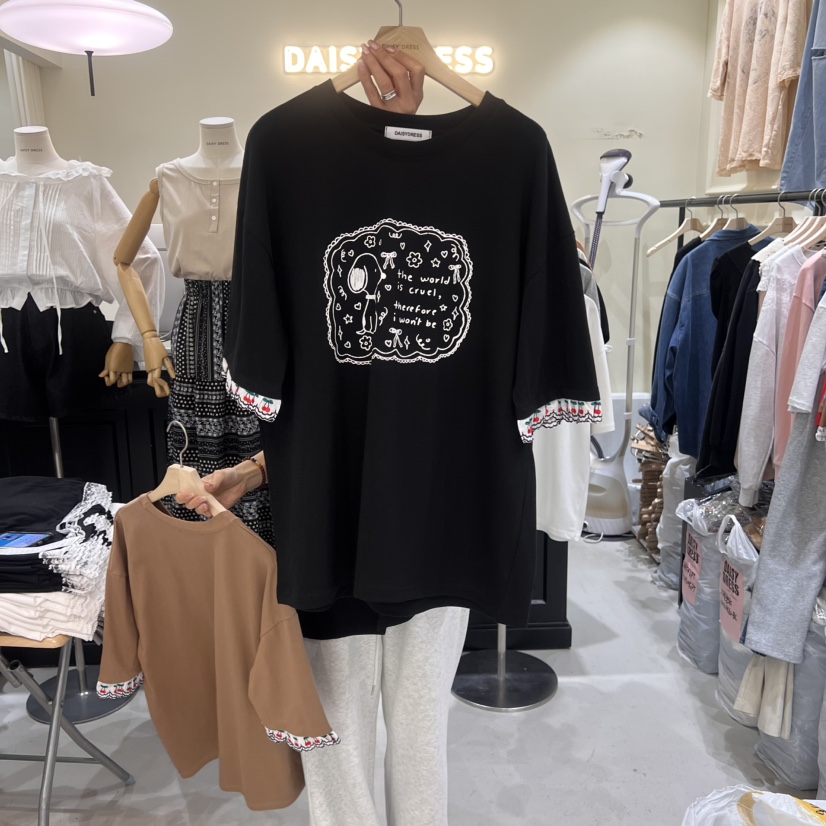DAISY DRESS東大門直郵女裝新款職業推薦時尚25春夏真品T恤DAISY DRESST恤圖色3