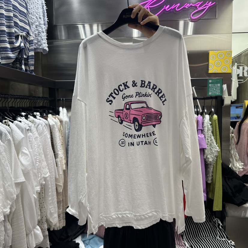 RUNWAY-런웨이東大門直郵女士新品人氣休閑職業熱賣長袖T恤RUNWAY長袖T恤