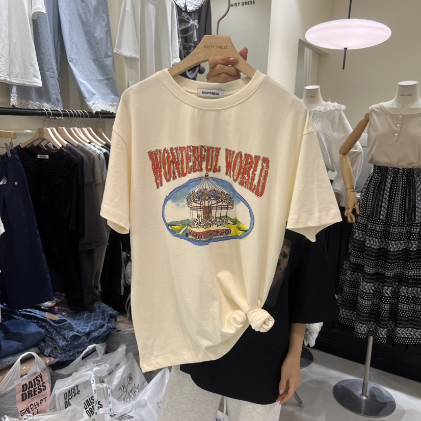 DAISY DRESS東大門代購女裝新品熱賣人氣25春夏真品休閑T恤DAISY DRESST恤圖色2