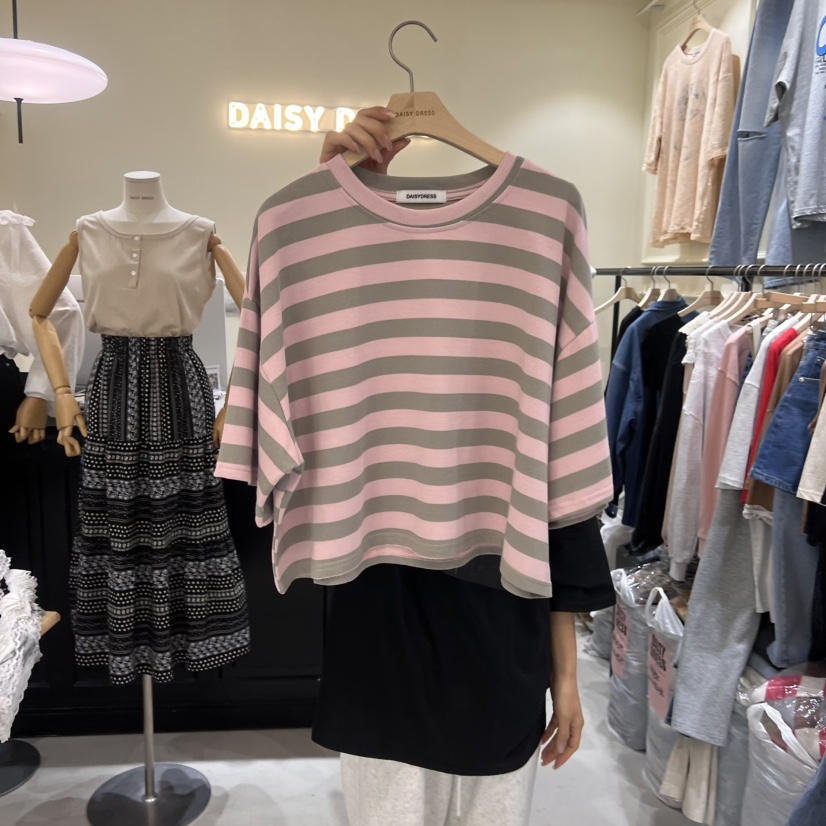 DAISY DRESS韓國代購女裝新款休閑推薦熱賣25春夏人氣真品T恤DAISY DRESST恤圖色2