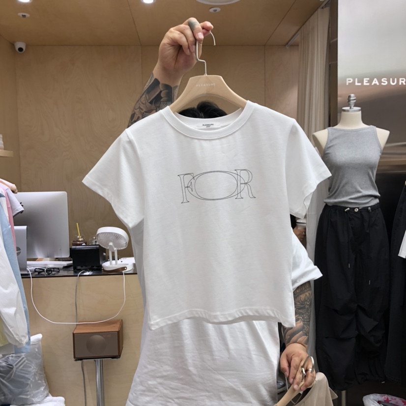 PLEASURE韓國直郵㊣女裝新品25春夏推薦時尚休閑人氣熱賣T恤PLEASURET恤圖色2