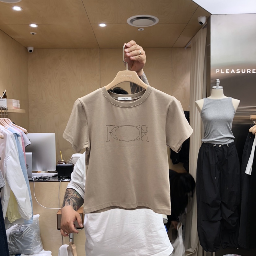 PLEASURE韓國直郵㊣女裝新品25春夏推薦時尚休閑人氣熱賣T恤PLEASURET恤圖色3