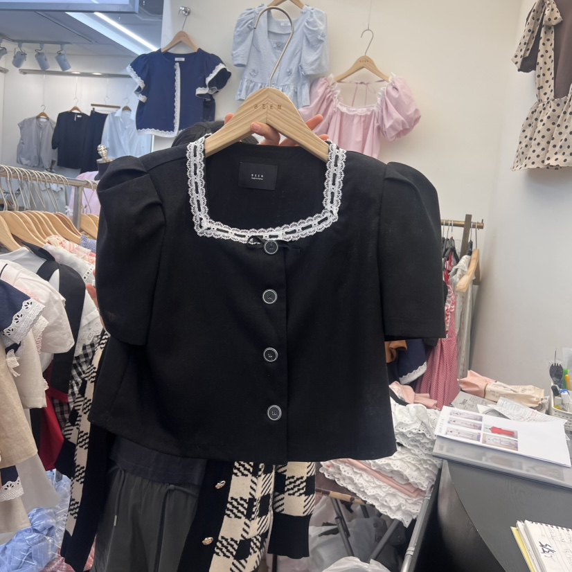 BEEN-A韓國直郵㊣東大門實拍女裝新品休閑熱賣時尚襯衫蕾絲衫BEEN-A襯衫/蕾絲衫圖色2