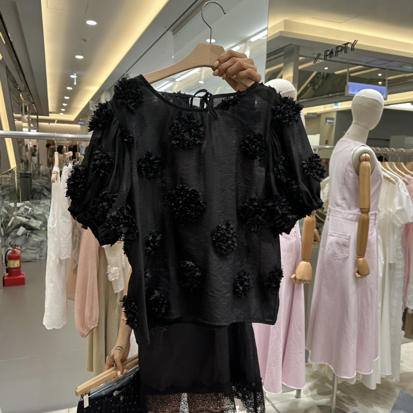 XPARTY韓國㊣直郵東大門代購女裝新品時尚休閑人氣襯衫蕾絲衫XPARTY襯衫/蕾絲衫圖色2