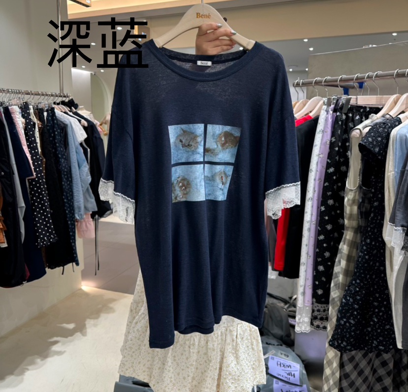 BENE直郵韓國代購㊣女裝新款時尚人氣推薦熱賣25春夏休閑T恤BENET恤圖色5