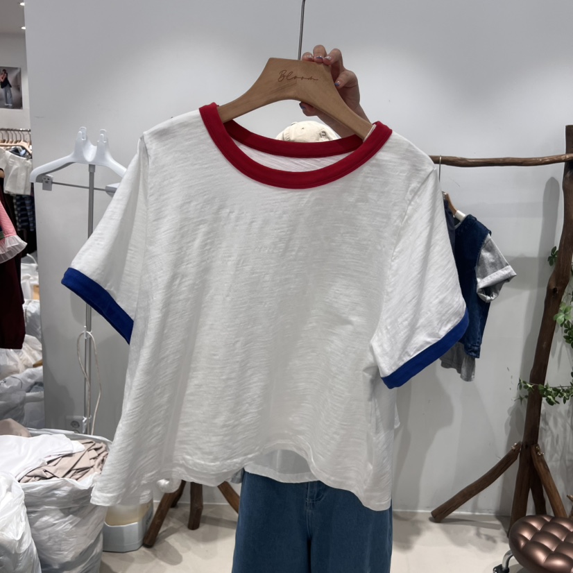 BLOOM韓國直郵㊣東大門實拍女裝新品時尚熱賣人氣休閑25春夏T恤BLOOM-ST恤圖色1