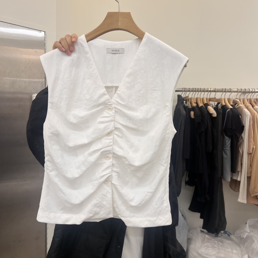 MOIBLE韓國直郵㊣女裝新品25春夏人氣熱賣時尚推薦馬甲褶皺MOIBLE馬甲
