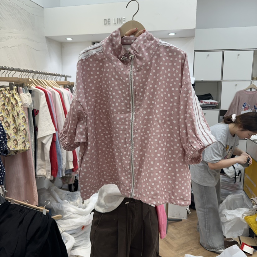 DE LINE韓國直郵㊣東大門實拍女裝新品推薦人氣熱賣夾克亞麻DE LINE夾克