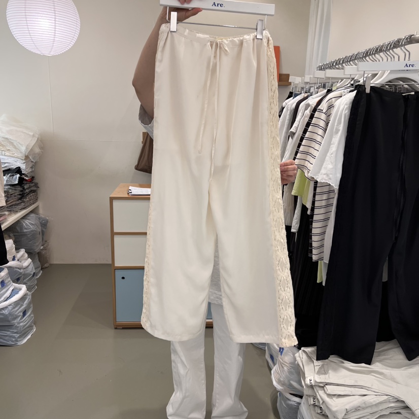 ARE韓國直郵㊣東大門實拍女裝新品熱賣25春夏休閑休閑褲蕾絲ARE YOU/ARE休閑褲