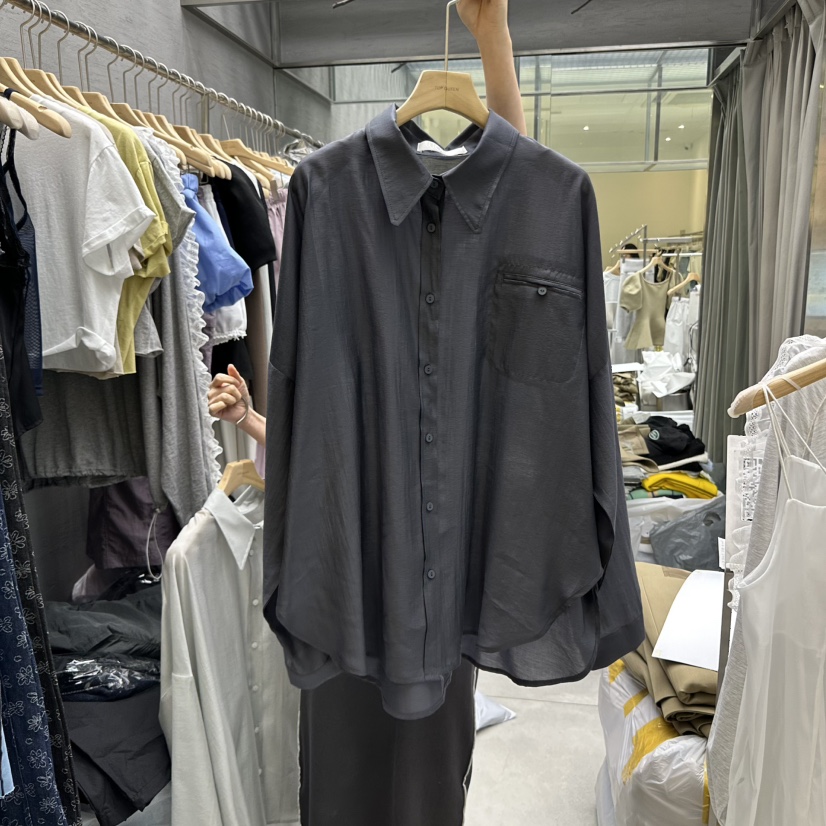 UOOV直郵韓國代購㊣女裝新款25春夏推薦人氣時尚襯衫蕾絲衫UOOV襯衫/蕾絲衫圖色2