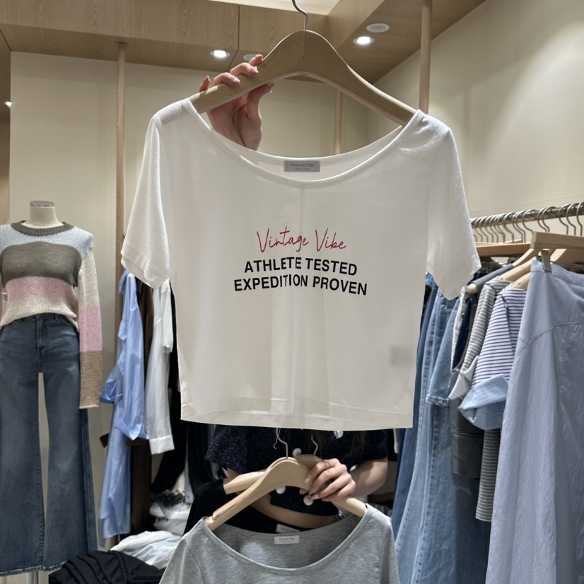 VINTAGE VIBE韓國㊣直郵東大門代購女裝新款人氣休閑T恤復古VINTAGE VIBET恤