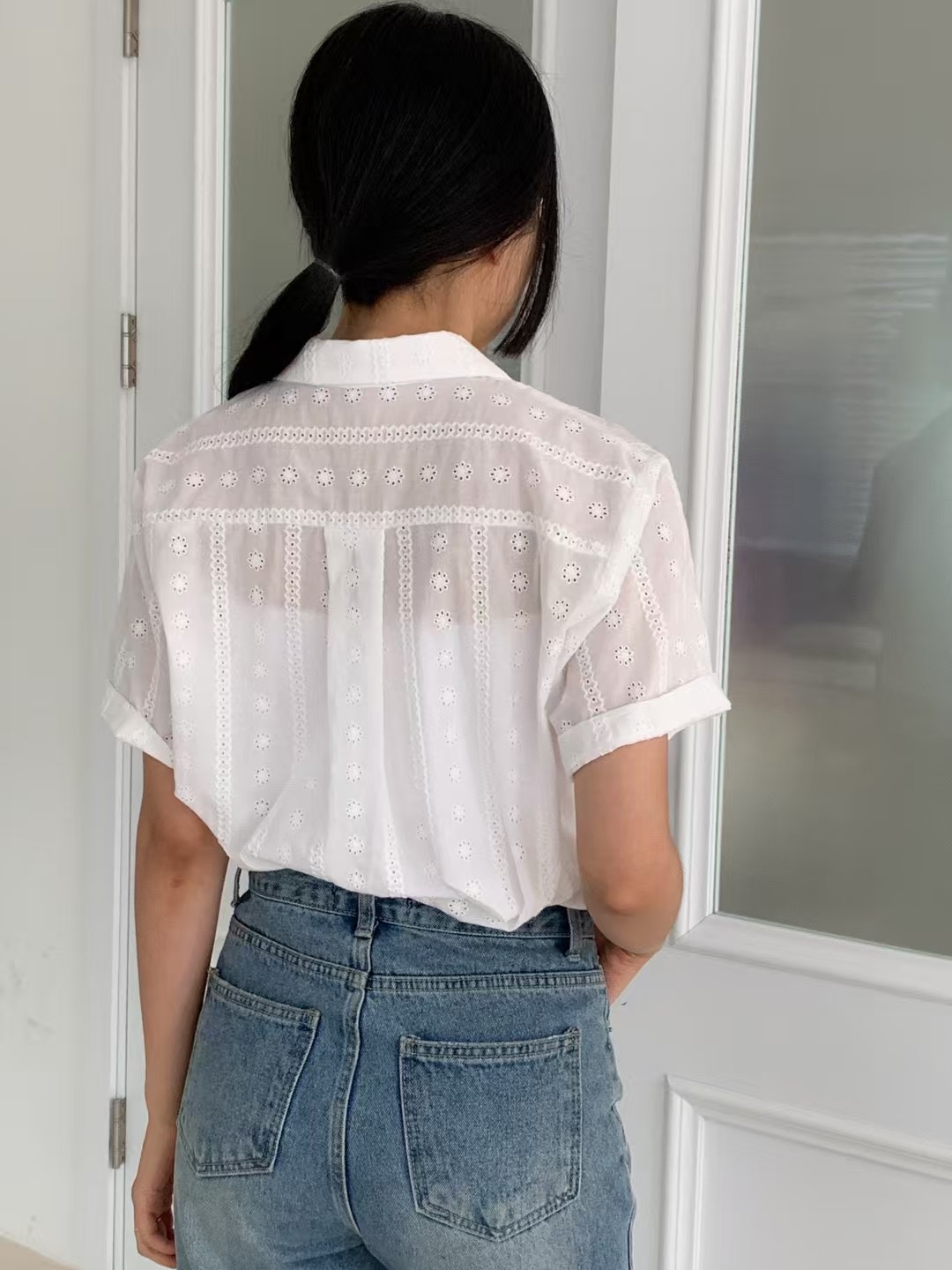 CAROL直郵韓國代購㊣女裝新品時尚休閑25春夏熱賣襯衫蕾絲衫CAROL襯衫/蕾絲衫