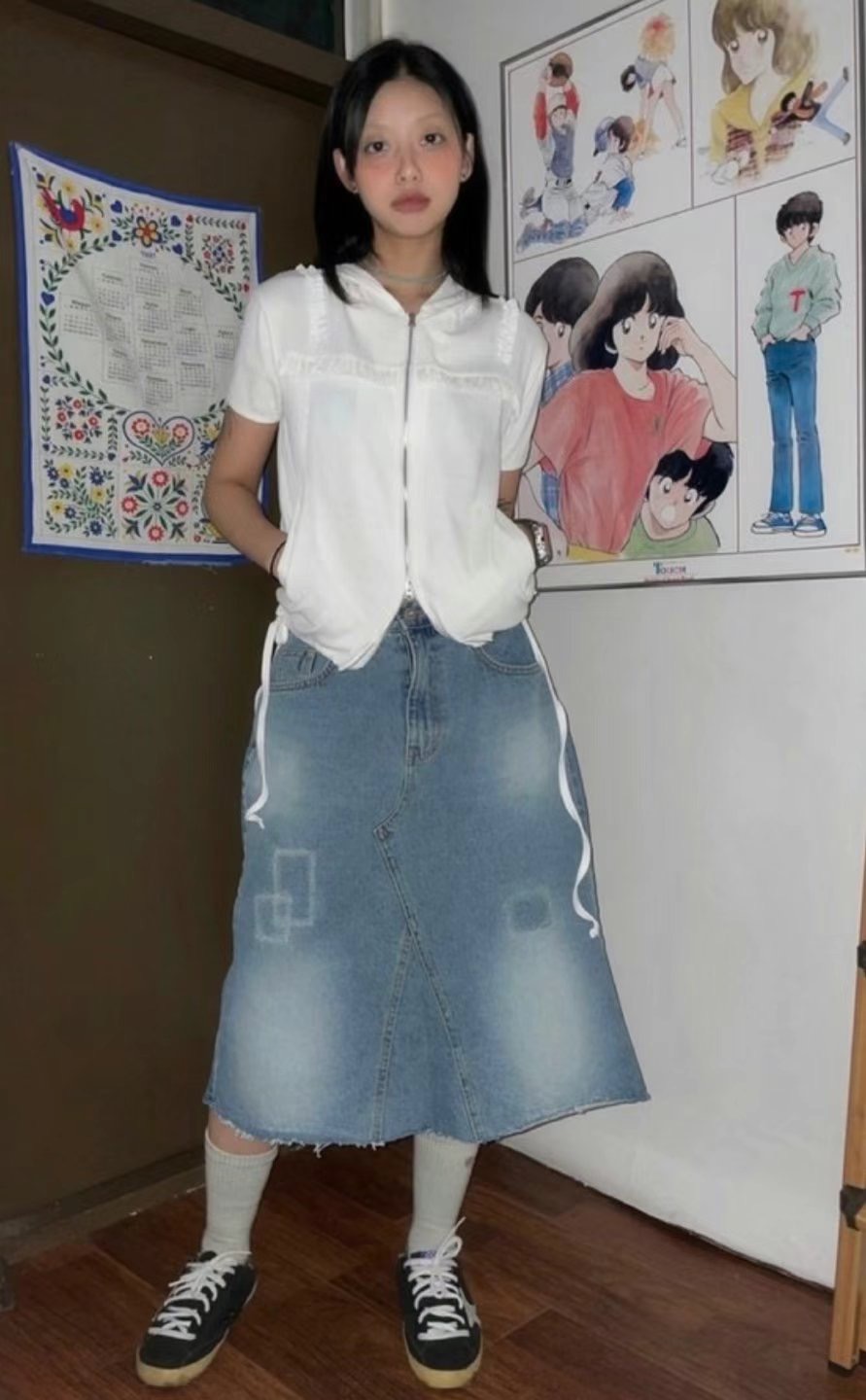 UGIPAL韓國直郵㊣東大門實拍女裝新品25春夏時尚半身裙中短裙UGIPAL半身裙/中短裙