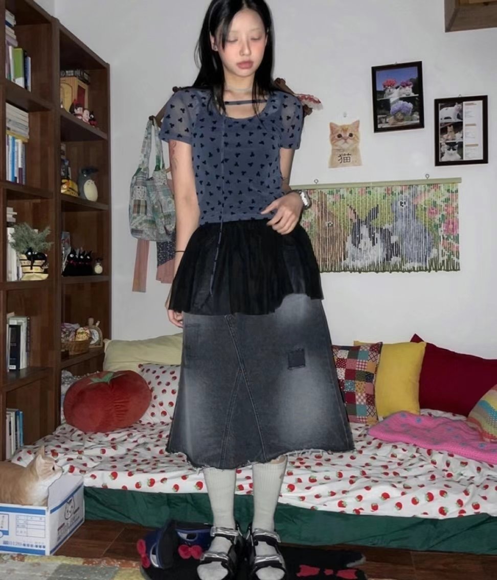 UGIPAL韓國直郵㊣東大門實拍女裝新品25春夏時尚半身裙中短裙UGIPAL半身裙/中短裙