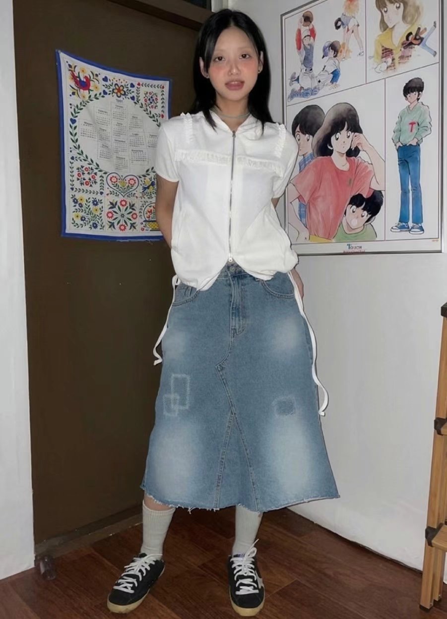 UGIPAL韓國直郵㊣東大門實拍女裝新品25春夏時尚半身裙中短裙UGIPAL半身裙/中短裙