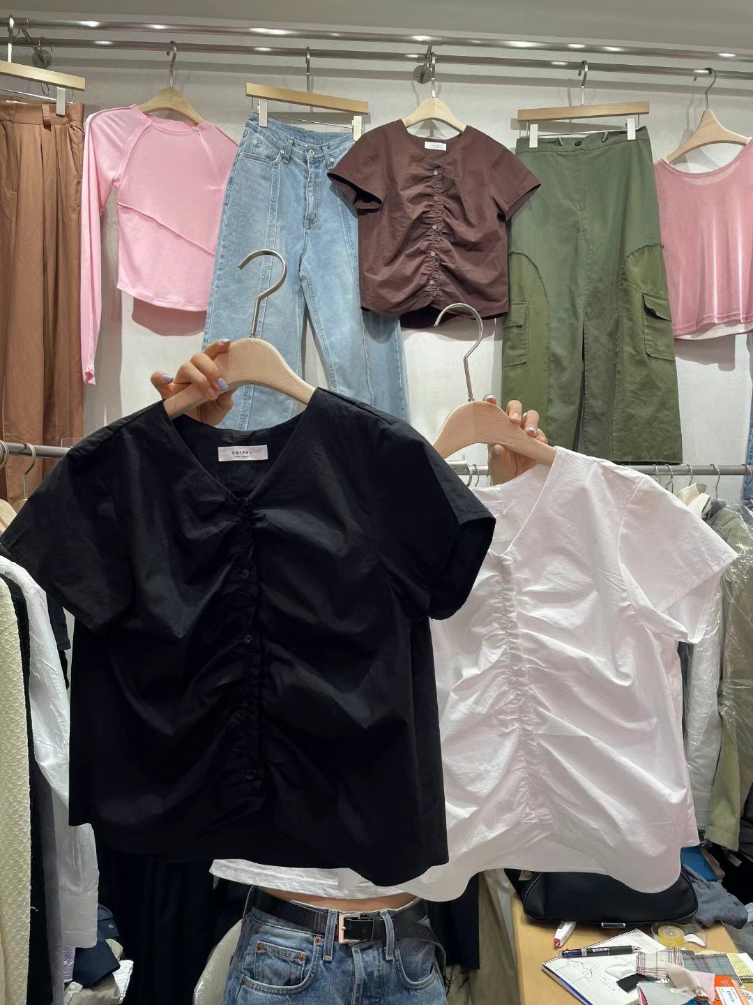 UGIPAL韓國直郵㊣東大門實拍女裝新品25春夏推薦襯衫蕾絲衫UGIPAL襯衫/蕾絲衫圖色3左二色