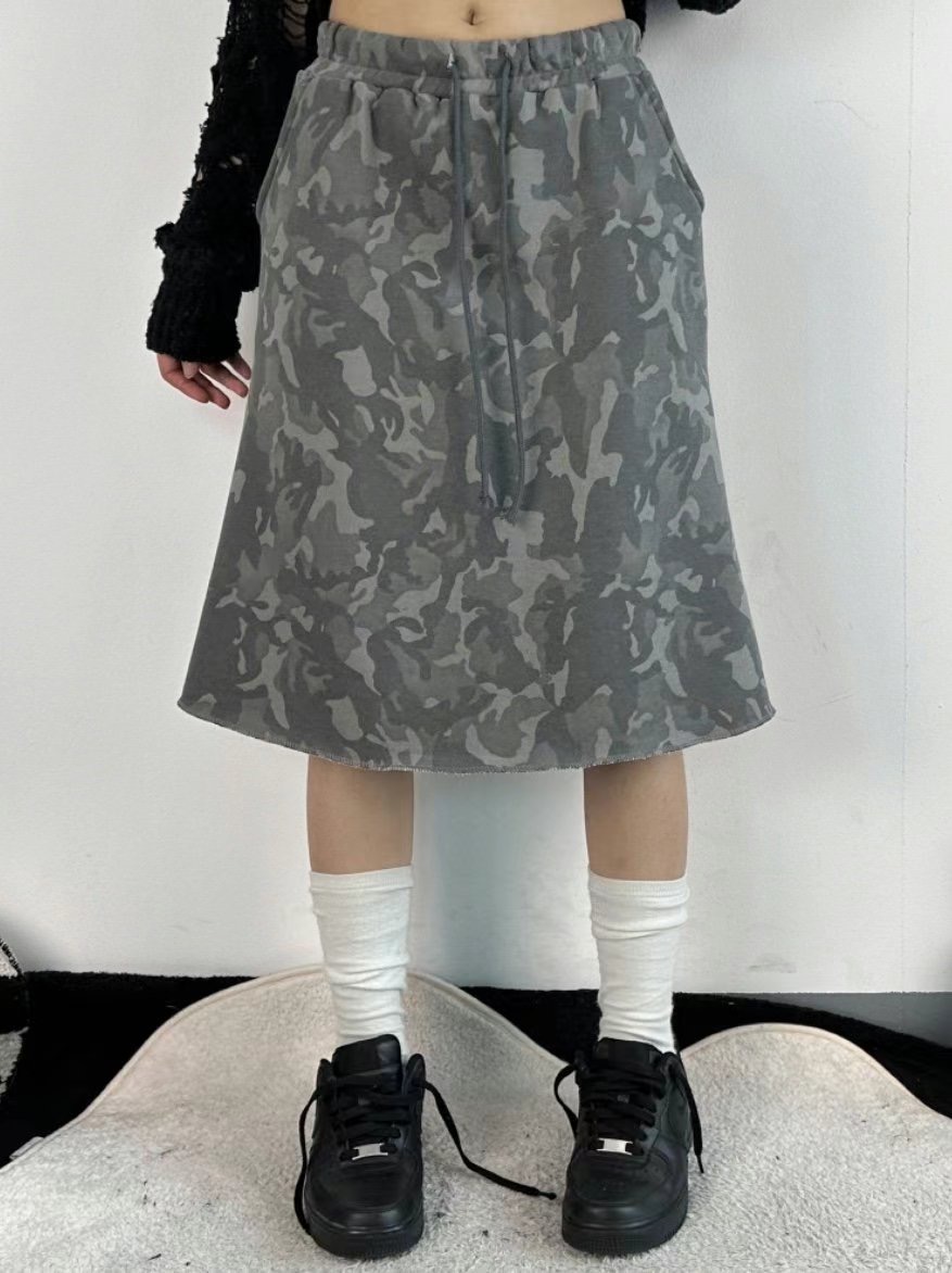 UGIPAL韓國直郵㊣東大門實拍女裝新品人氣半身裙中短裙迷彩UGIPAL半身裙/中短裙
